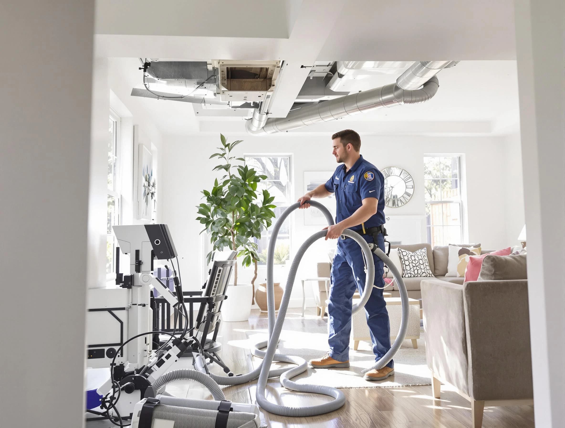 Corona Air Duct Cleaning technician performing thorough AC duct cleaning for enhanced cooling efficiency in Corona