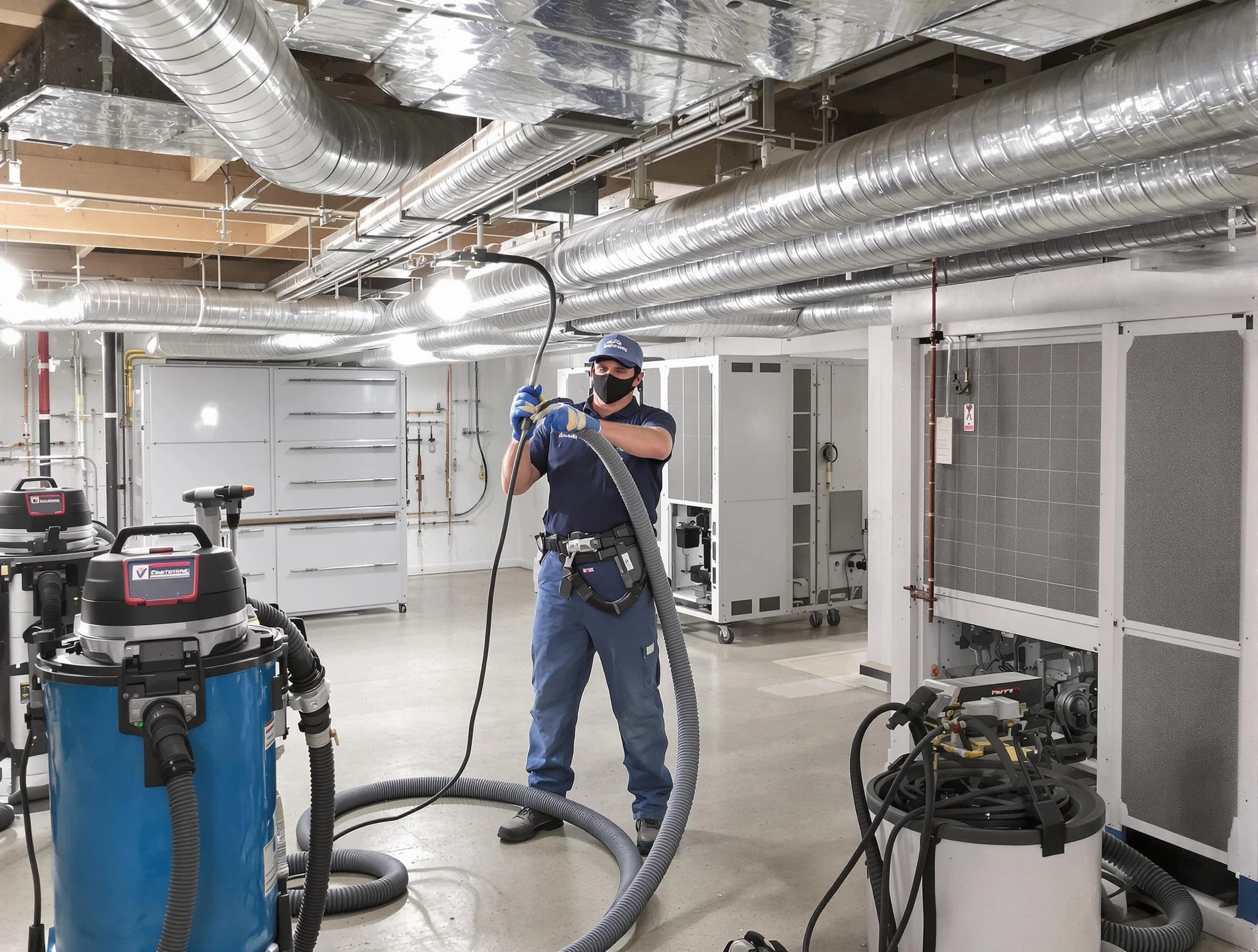 Corona Air Duct Cleaning specialist performing thorough central air duct cleaning for improved system efficiency in Corona