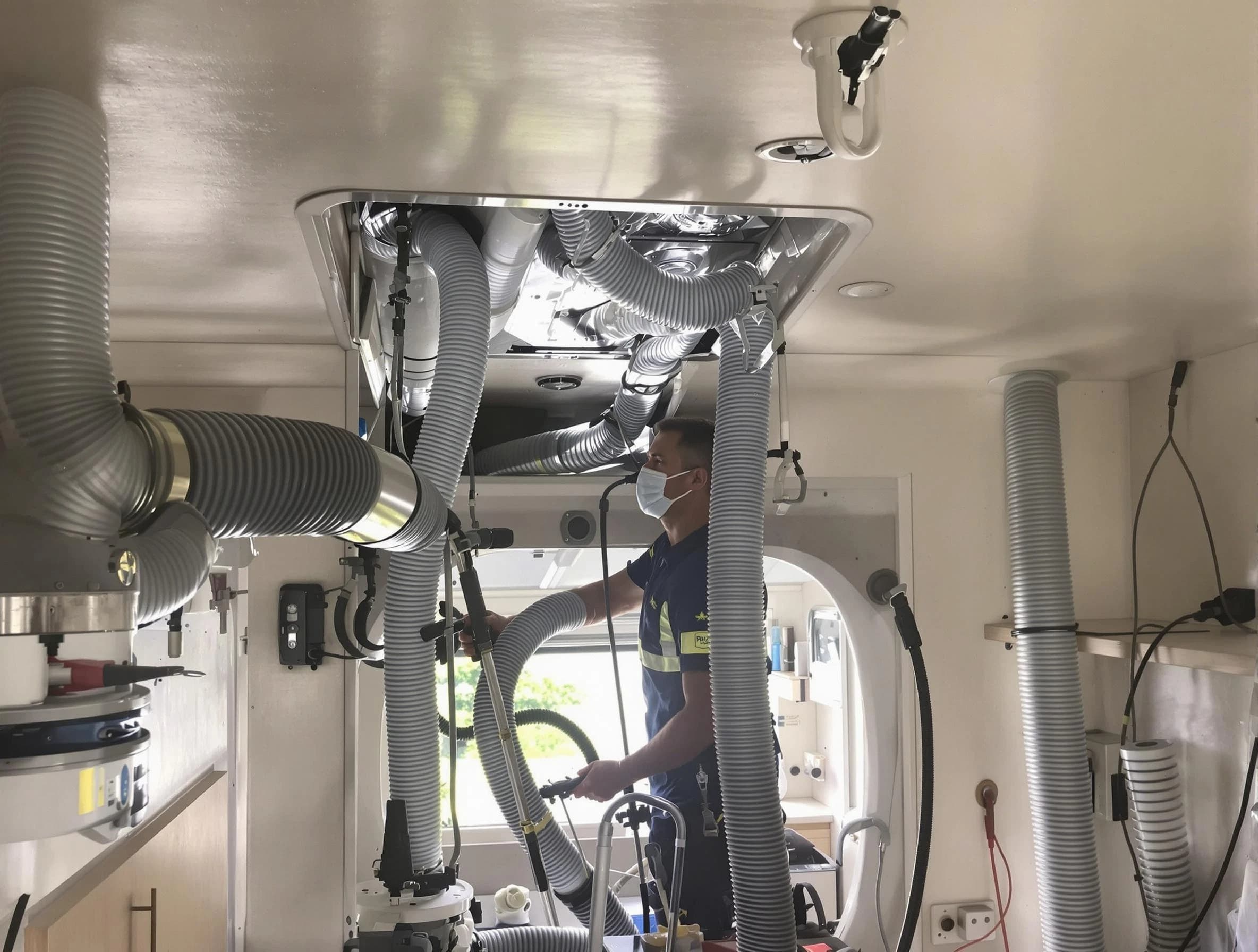Corona Air Duct Cleaning specialist performing precise mobile home duct cleaning in Corona